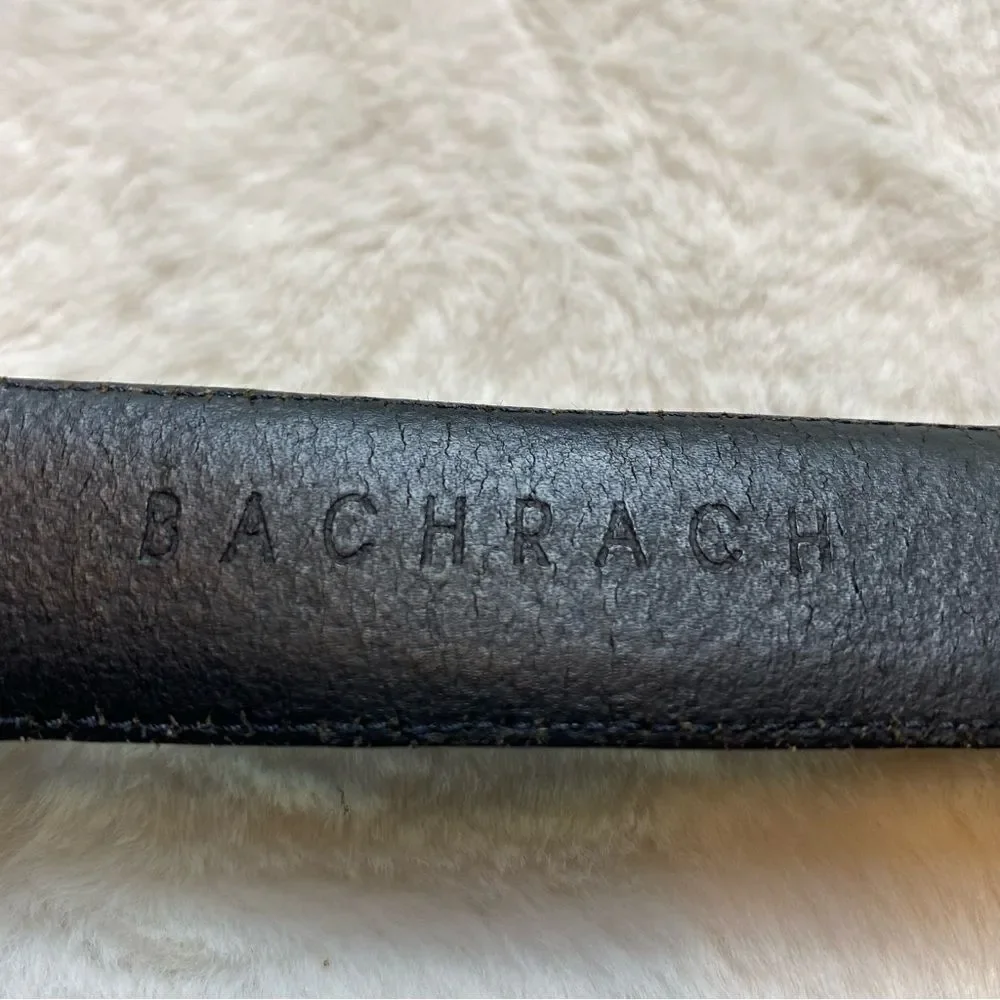 Bachrach Black Leather Belt Size 50